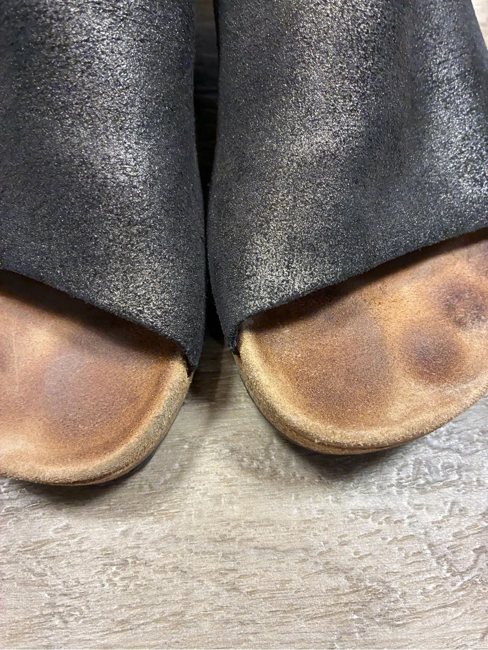 Birkenstock Papillio Namica Wedges Sandals Antique Metallic